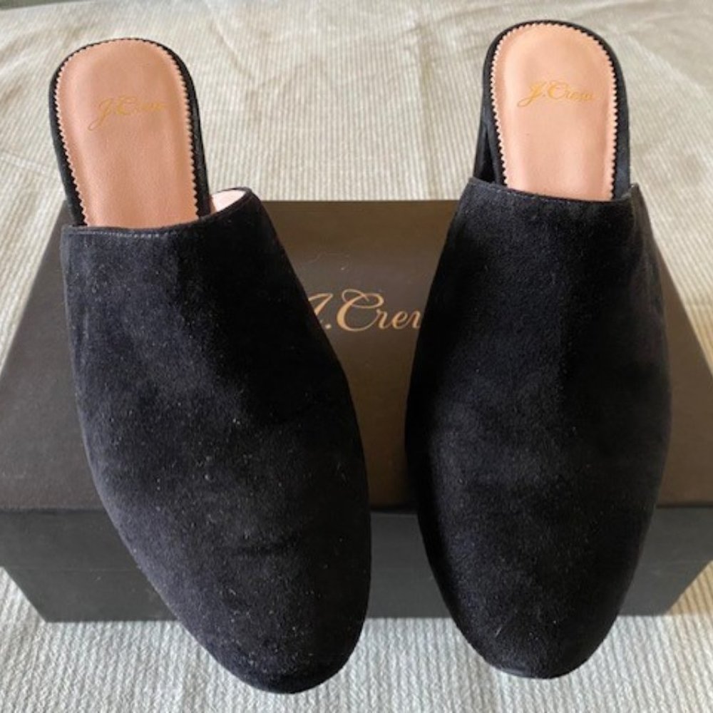 J.Crew Sophie Pump Mule, Black Suede, Size 8